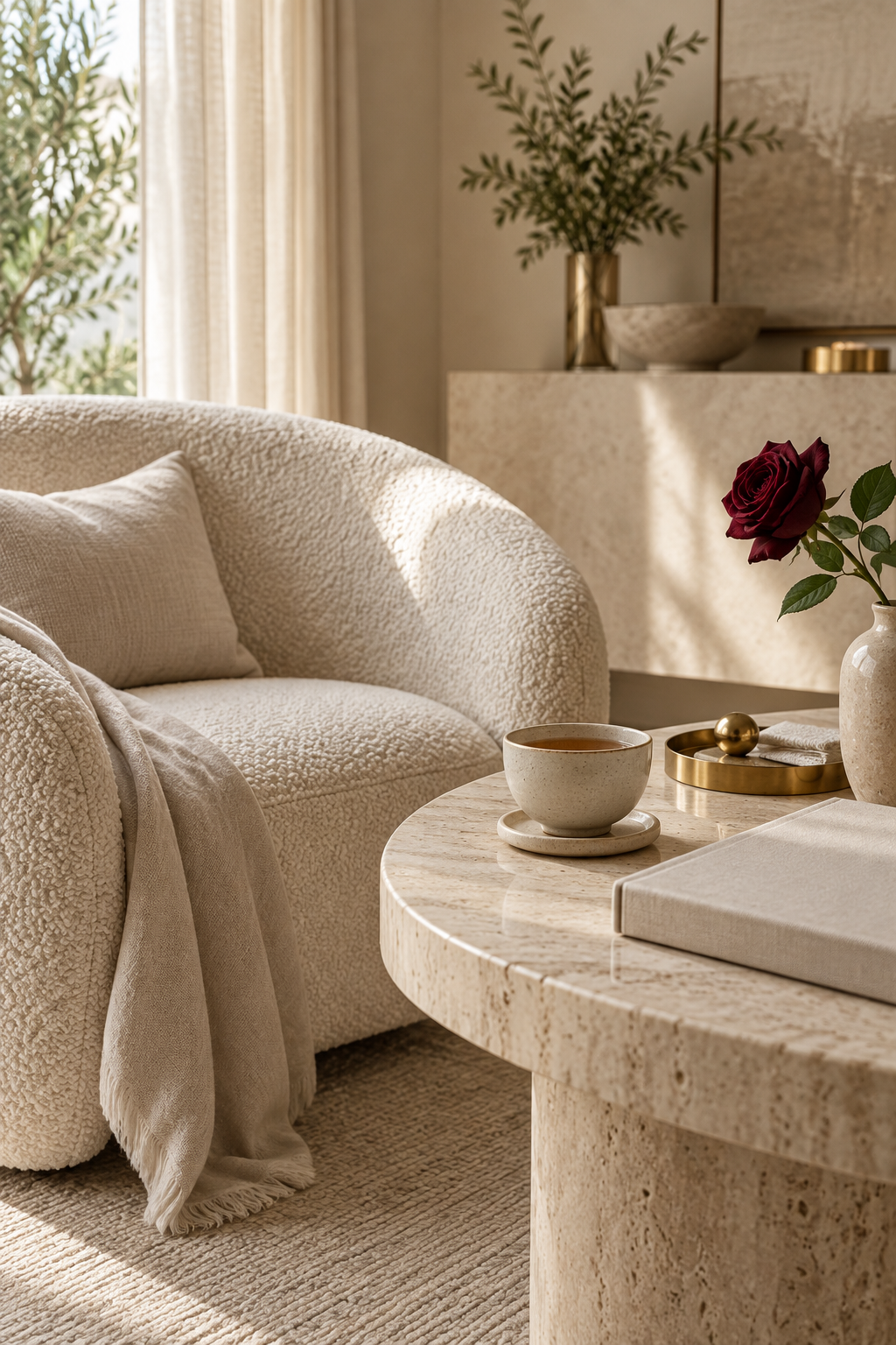 The warm and welcoming consultation corner at Atelier Rose