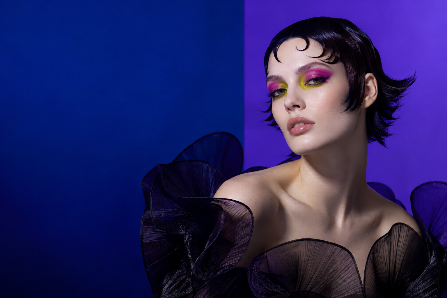 Ultraviolet fashion editorial makeup campaign