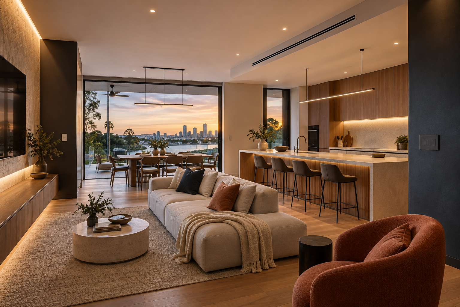 Architectural lighting and electrical detailing in a Brisbane home